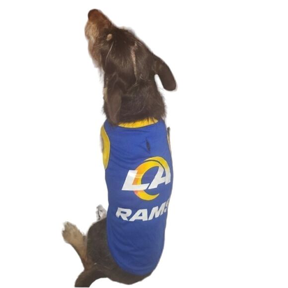 Silver Paw Los Angeles Rams Doggie T Shirt Jersey Size Medium - Picture 15 of 16